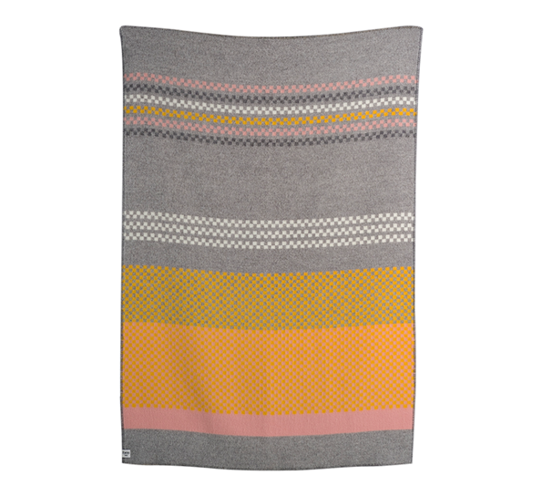 Toskaft pledd grå gul fra Røros Tweed