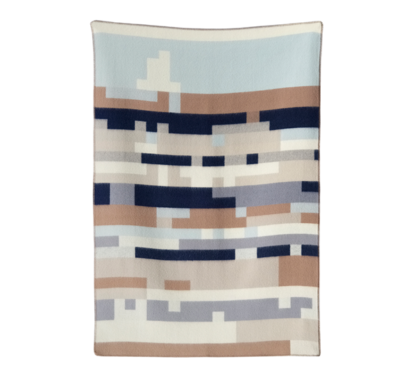 Bergstaden pledd beige blått fra Røros Tweed