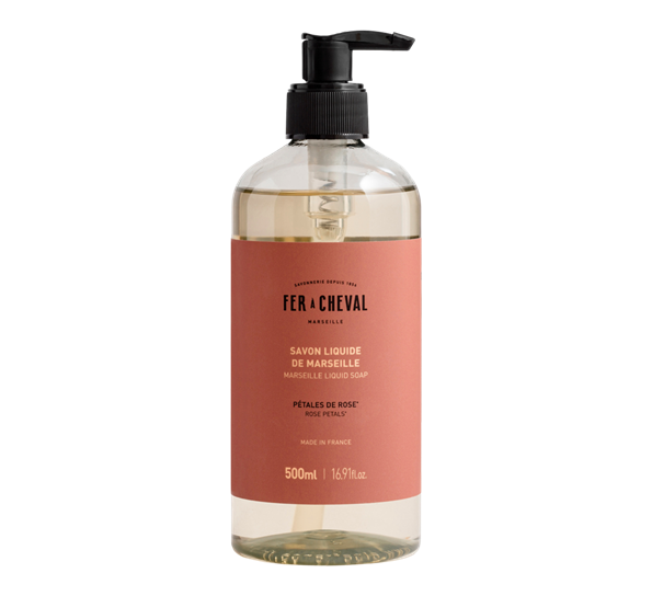Marseille flytende såpe Rose Petals 500ml Fer á Cheval