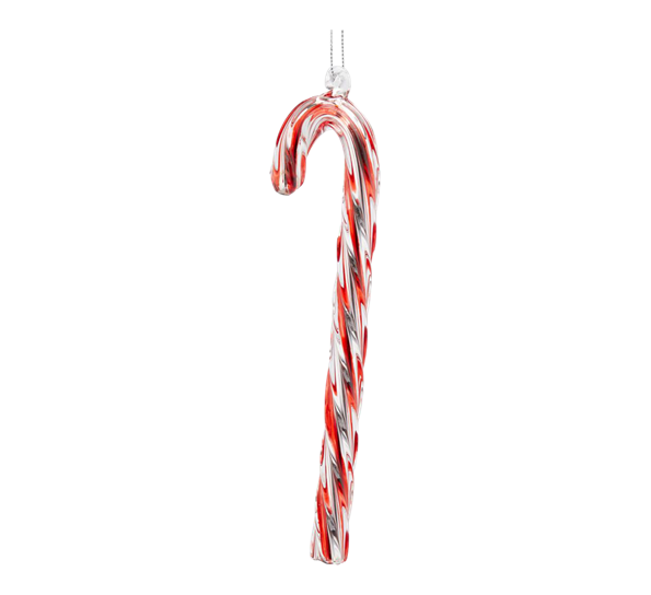 Julekule sukkerstang glass 20 cm rød EDG Enzo de Gasperi