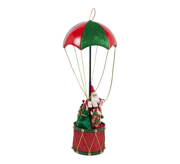 Julepynt nisse fallskjerm 110 cm rød grønn EDG Enzo de Gasperi