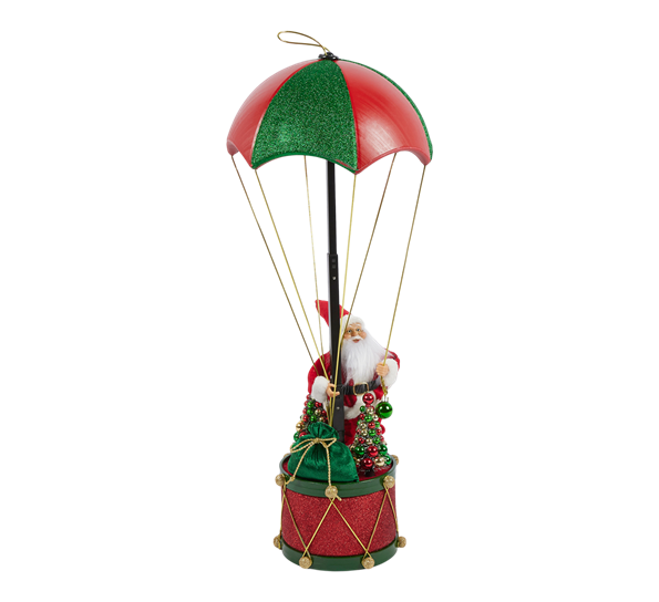 Julepynt nisse fallskjerm 80 cm rød grønn EDG Enzo de Gasperi