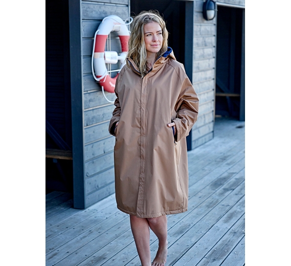 North vinterbadekåpe S M warm taupe Södahl