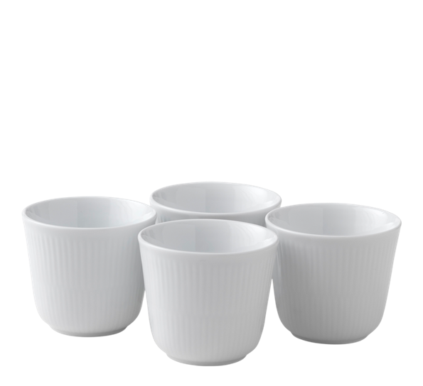 Hvit Riflet termokopp 4 pk 26 cl fra Royal Copenhagen