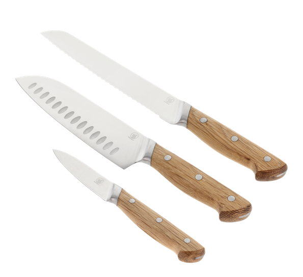 Foresta knivsett 3 deler eik stål fra Morsø