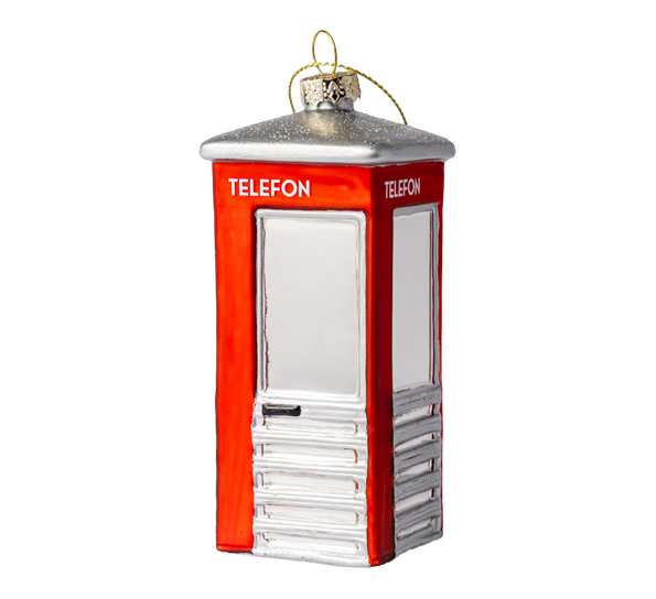 Julekule Telefonkiosk 11,5 cm Heim