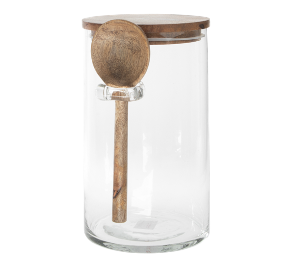 Glasskrukke med lokk og skje M fra Sögne Home
