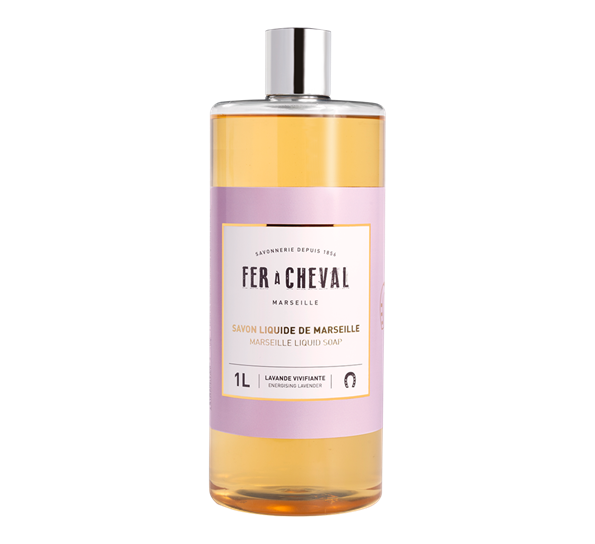 Marseille flytende såpe refill energising lavende 1L fra Fer á Cheval