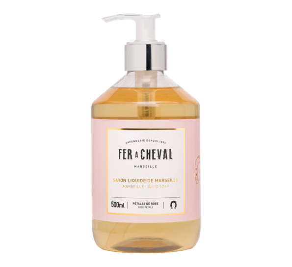 Marseille flytende såpe roseblader 500ml fra Fer á Cheval