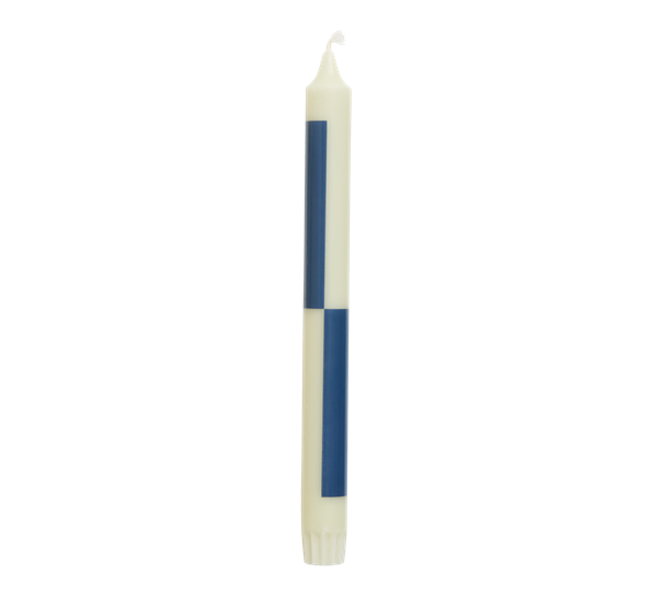 Pattern Candle lys 24cm Milky green mørkeblå fra HAY