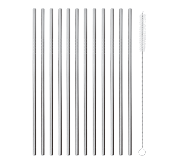 Metallsugerør 12 pk med børste 21,5 cm stål fra Paderno