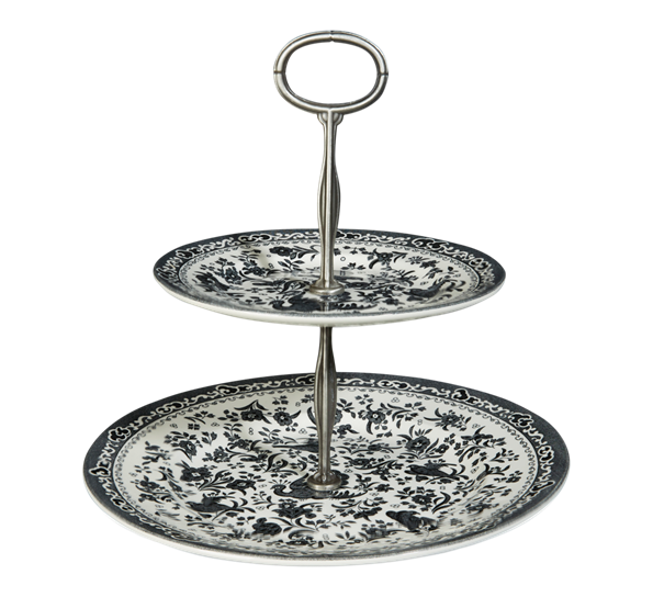 Black Regal Peacock etasjefat 2 etg 17,5 cm & 25 cm fra Burleigh