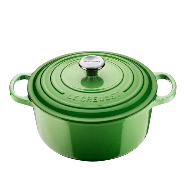 Jerngryte rund 5,3l 26cm rosmarin. fra Le Creuset