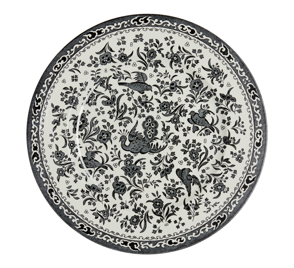 DUPLIKAT Black Regal Peacock tallerken 25cm fra Burleigh