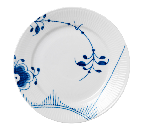 Blå Mega Riflet asjett 22 cm dekor 2 fra Royal Copenhagen