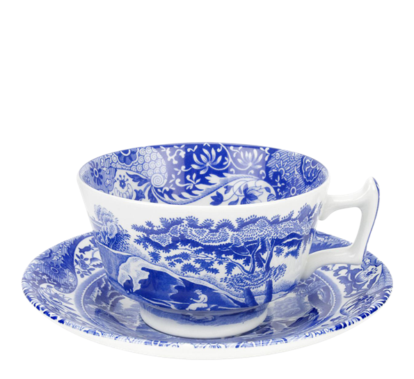 Blue Italian kaffekopp med skål 20 cl fra Spode