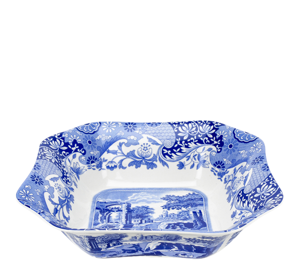 <p>Blue Italian salatskål firkantet 23,5x23,5 cm blå Spode</p>
