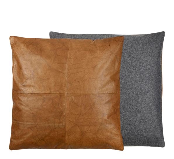 Pute lodge lær tobacco 60x60 cm fra Södahl