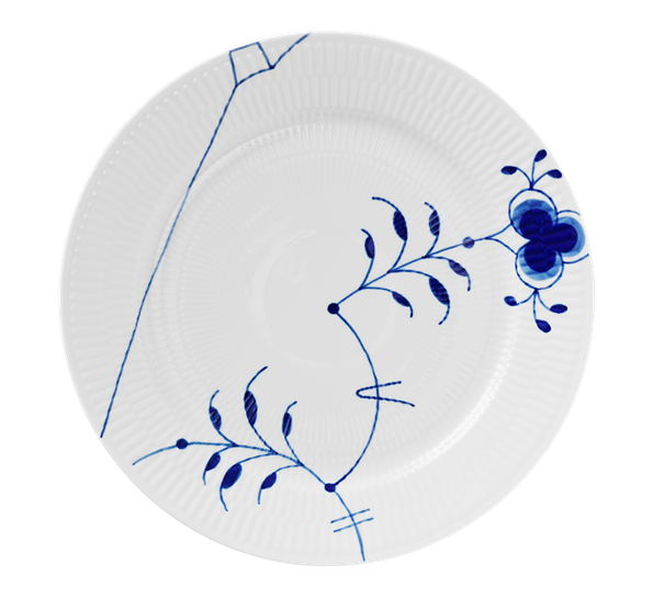 Blå Mega Riflet tallerken 27 cm Ltd dekor 9 fra Royal Copenhagen