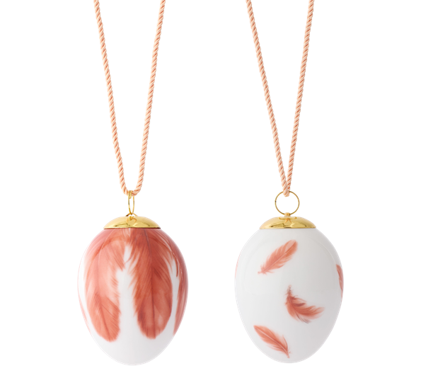 <p>Påskeegg 2025 rødstjertfjær 2-pk oransje fra Royal Copenhagen</p>