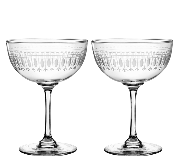 Champagneskål ovals 150 ml 2-pk klar fra The Vintage List