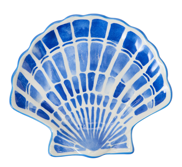 Shell fat 17x15 cm hvit blå Lexington