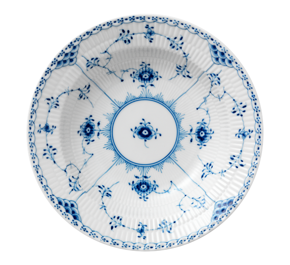 Musselmalt Halvblonde tallerken dyp 21 cm fra Royal Copenhagen