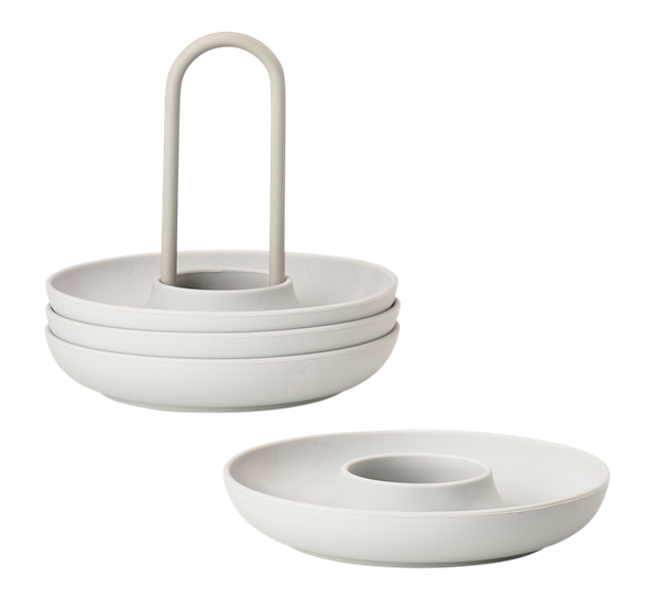 Singles eggeglass med holder 4-pk warm grey fra Zone