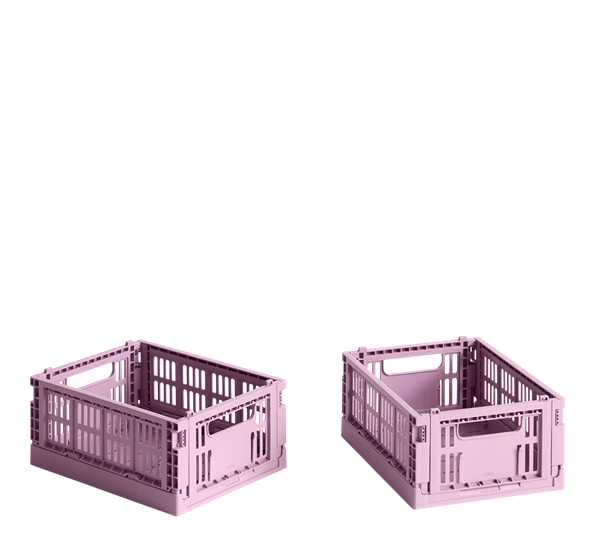 Colour Crate mini 2-pk 13x17x8 cm dusty pink oppbevaringskasse fra HAY