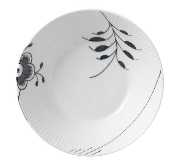 Sort Mega Riflet frokostskål 17 cm fra Royal Copenhagen