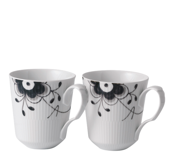 Sort Mega Riflet krus 37 cl 2-pk fra Royal Copenhagen