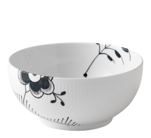 Sort Mega Riflet skål 18 cm fra Royal Copenhagen