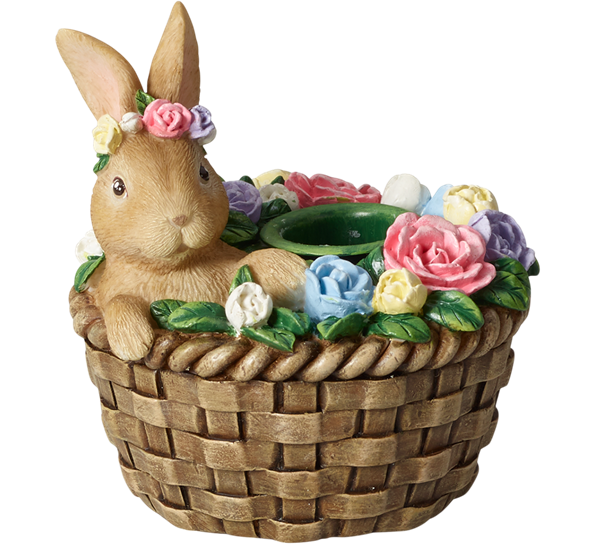 Spring Fantasy lysestake påskehare i kurv 8,6 cm fra Villeroy & Boch