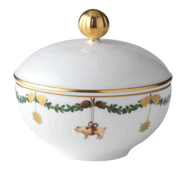 Stjerneriflet Jul sukkerskål med lokk fra Royal Copenhagen