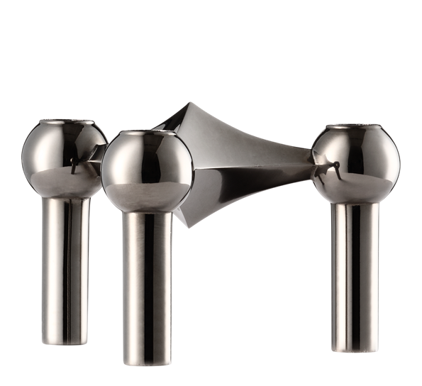 <p>STOFF lysestake h6,9 cm sort krom fra Stoff Copenhagen</p>