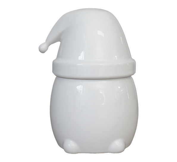 Eating Santa blank hvit Ø12cm H18cm fra DBKD