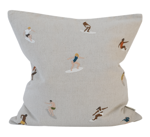 Surfers brodert putetrekk 48x48 cm beige fra Fine Little Day