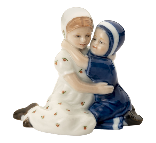 Elsa & Mary figur søstre 10 cm hvit fra Royal Copenhagen