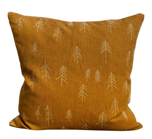 Tall brodert putetrekk 48x48 cm sennepsgul fra Fine Little Day