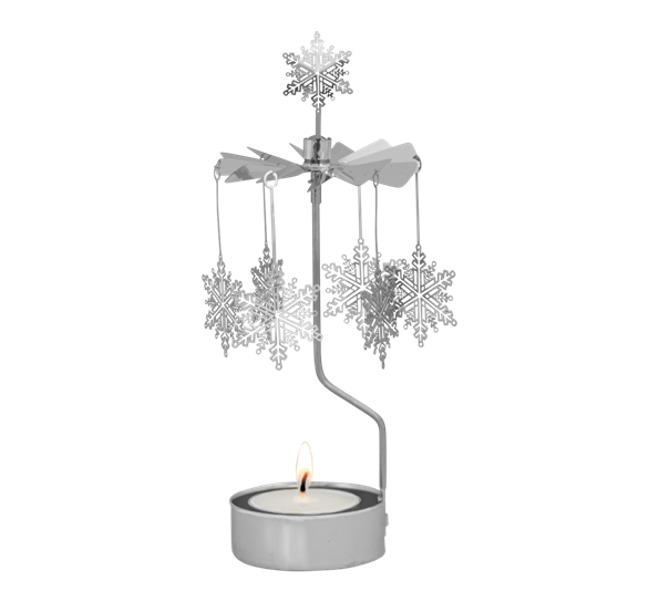 Englespill snøkrystaller sølv fra Pluto Design