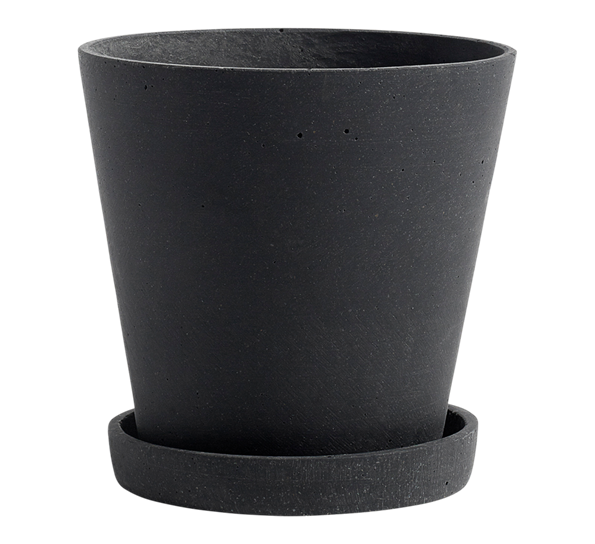 Flowerpot potteskjuler med fat M sort fra HAY