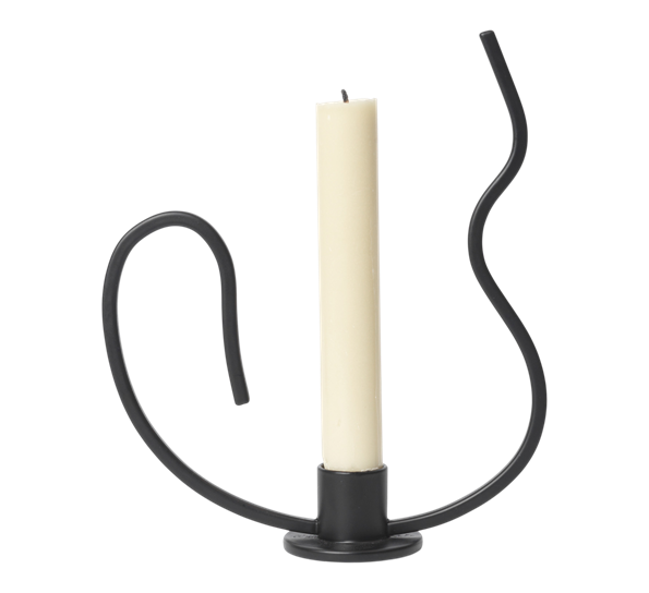 Valse lysestake 18,4 cm sort fra Ferm Living