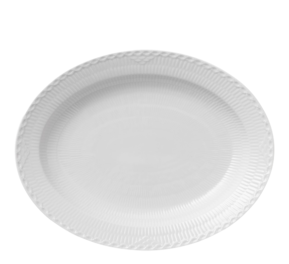 Hvit Halvblonde fat ovalt 36,5 cm fra Royal Copenhagen