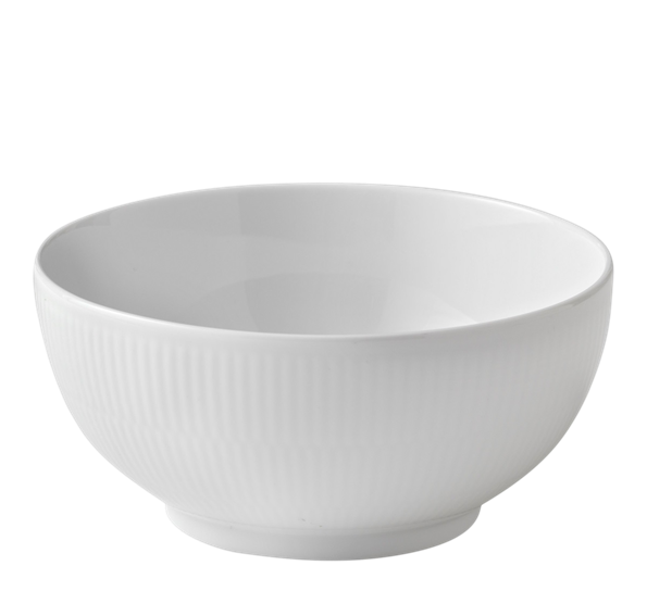 Hvit Riflet skål 18 cm fra Royal Copenhagen