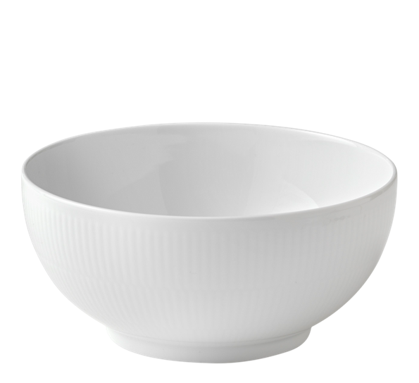 Hvit Riflet skål 21 cm fra Royal Copenhagen