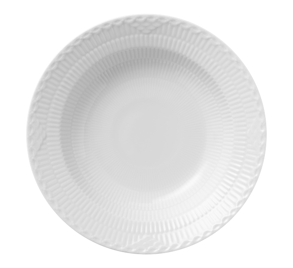 Hvit Halvblonde tallerken dyp 21 cm fra Royal Copenhagen