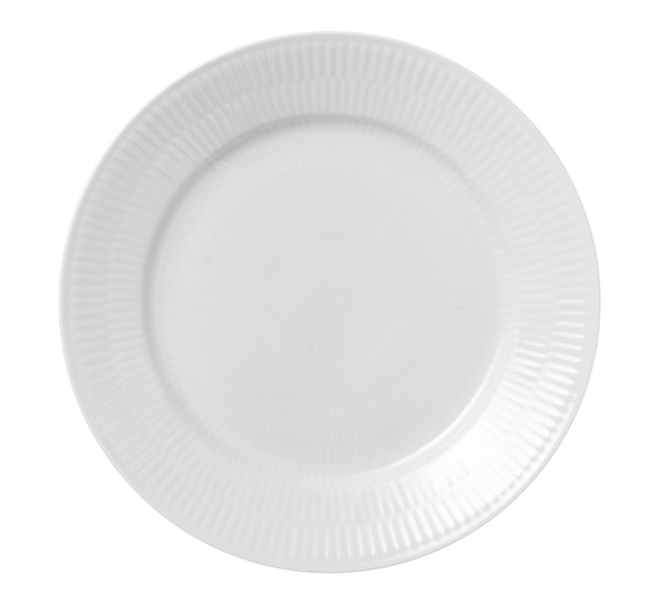 Hvit Riflet asjett 22 cm fra Royal Copenhagen