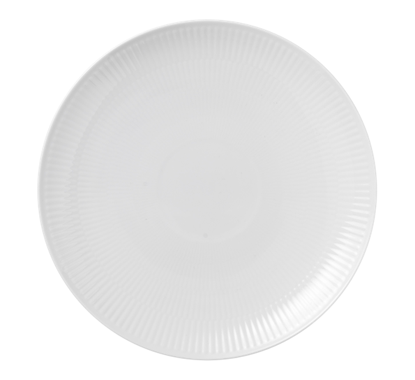 Hvit Riflet tallerken Coupe 23 cm fra Royal Copenhagen