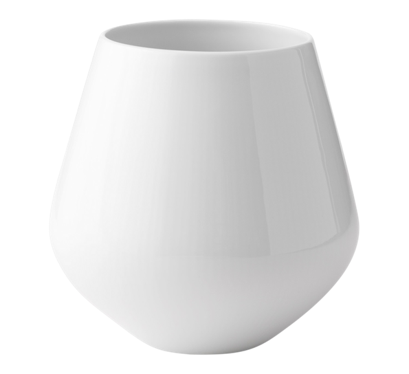 Hvit Riflet vase 20,5 cm fra Royal Copenhagen