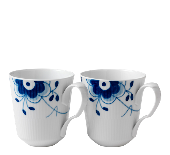 Blå Mega Riflet krus 2 pk 37 cl fra Royal Copenhagen